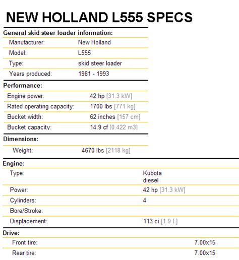 nh l555 skid steer|new holland l555 specifications.